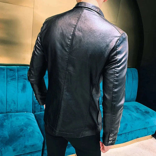 Mens Blazer Jacket Men's Jackets Winter and Autumn Leather Jackets New Arrived New Korean Style Slim Trend Pu Leather Jackets Koala Sydney 