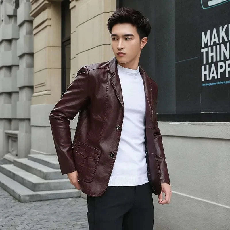 Leather Suit Men's Casual PU Leather Blazer Koala Sydney 