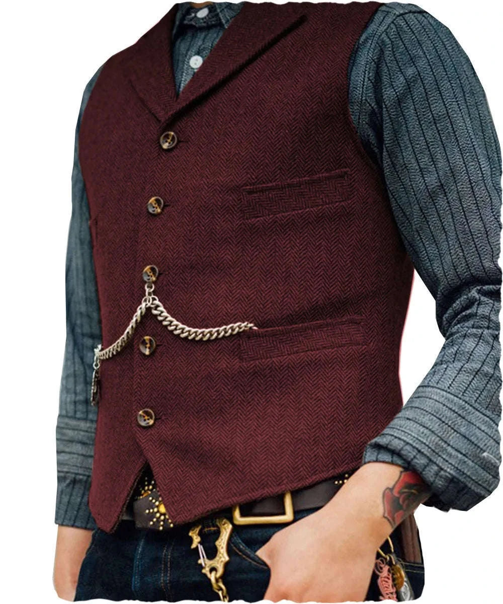 Men's Herringbone Tweed Suit Vest Koala Sydney 