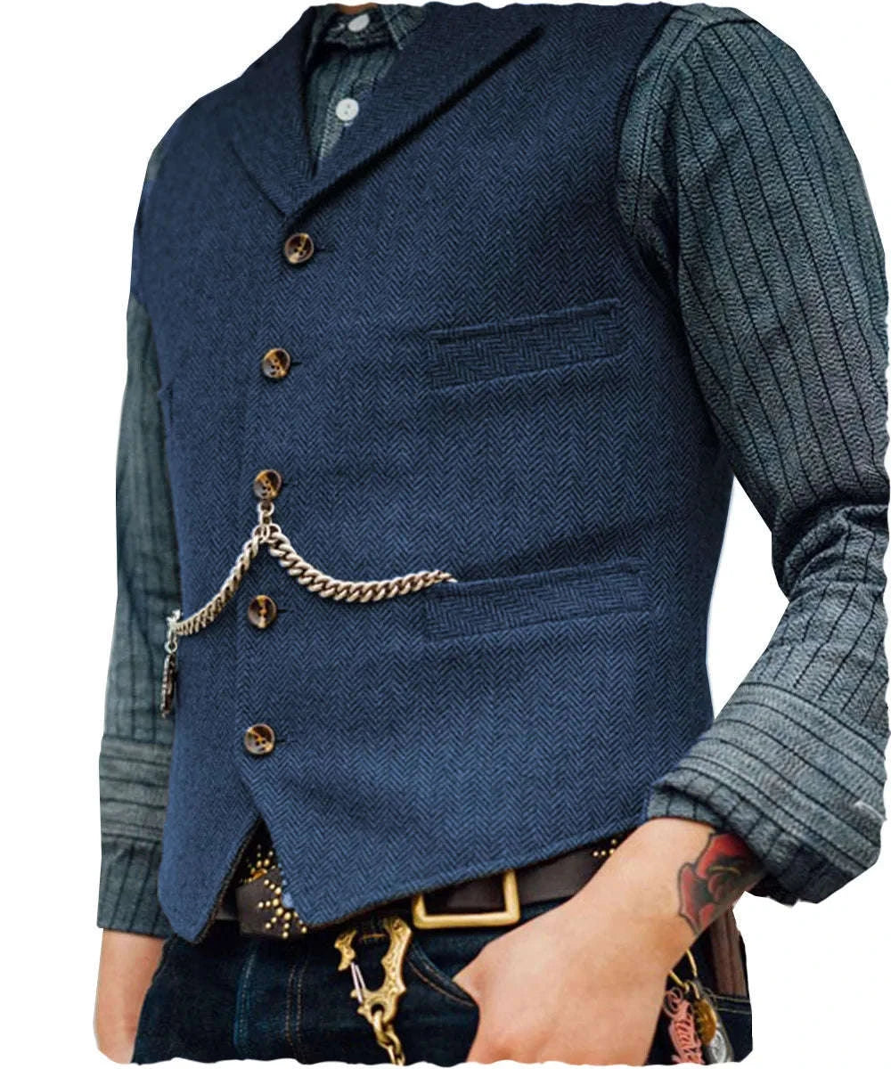Men's Herringbone Tweed Suit Vest Koala Sydney 
