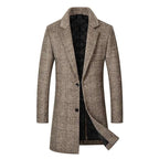 Men's Wool Coat Men 2023 Winter New Style Fashion Casual Slim Fit Thicken Warm Long Jacket Male Brand Plaid Abrigos Para Hombre Koala Sydney 