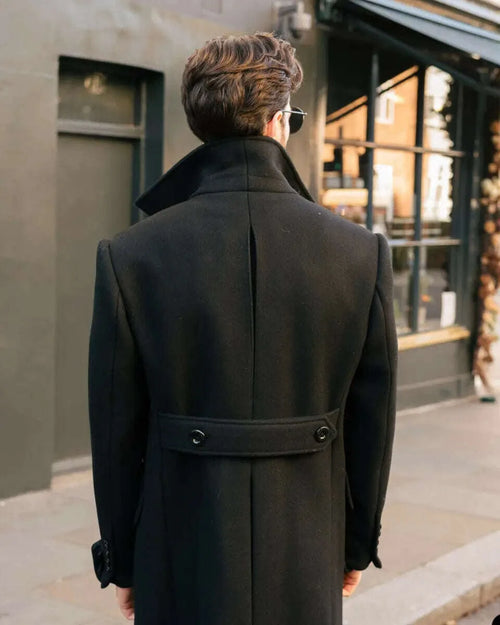 Men's Double-Breasted Wool Blend Long Coat – Tailor-Made Winter Business Overcoat Koala Sydney 