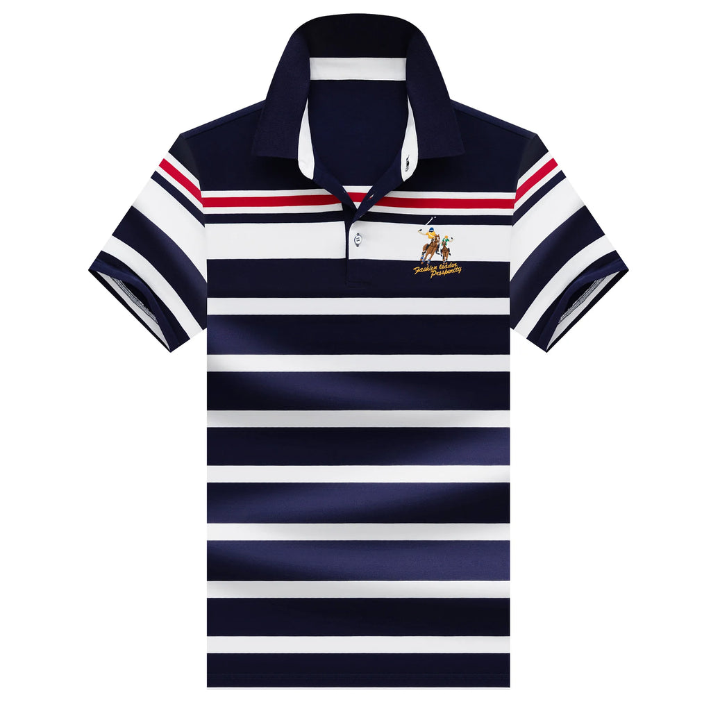 Summer Fashion Striped Polo Shirt Man Cotton Comfortable Business Casual