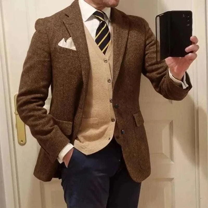 Men's Herringbone Single-Breasted Blazer Koala Sydney 