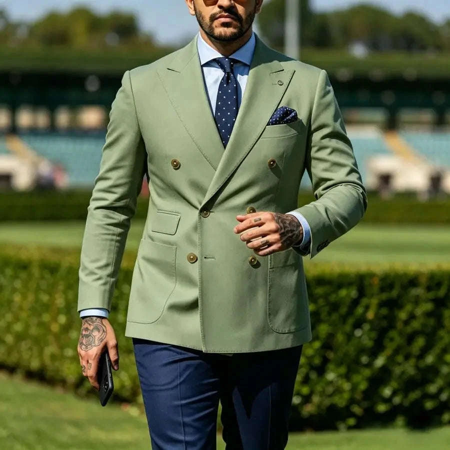 Men's Slim Fit Double Breasted 2-Piece Suit Set Koala Sydney 