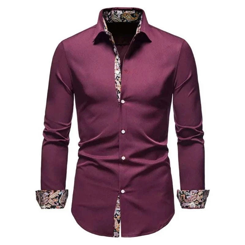 Men's Formal Slim Fit Long Sleeve Button-Up Shirt with Pocket Koala Sydney 