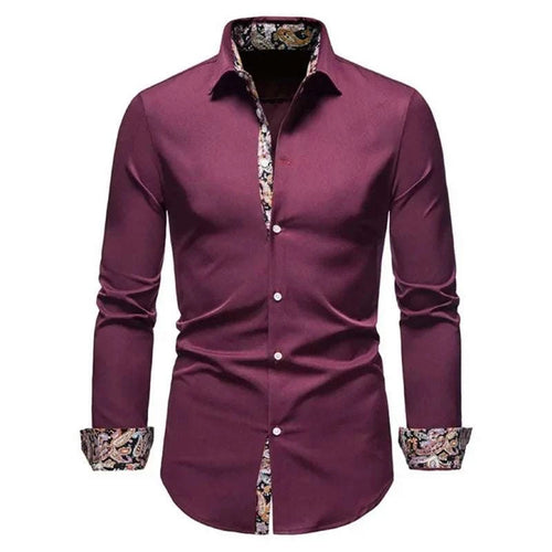 Men's Formal Slim Fit Long Sleeve Button-Up Shirt with Pocket Koala Sydney 