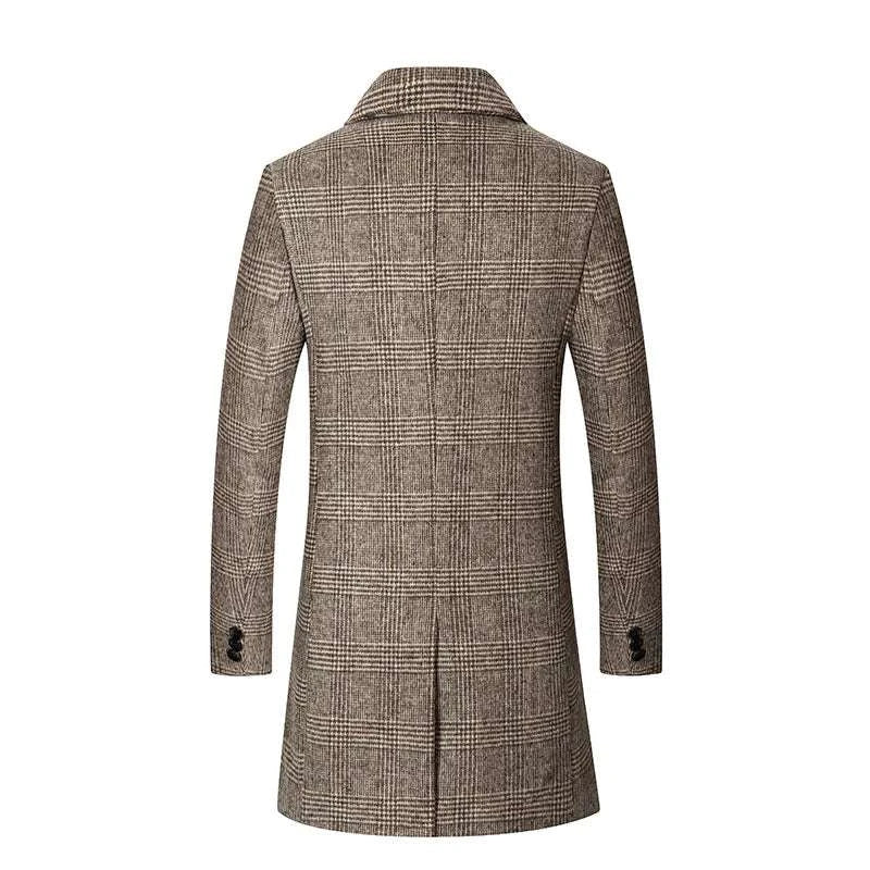Men's Wool Coat Men 2023 Winter New Style Fashion Casual Slim Fit Thicken Warm Long Jacket Male Brand Plaid Abrigos Para Hombre Koala Sydney 
