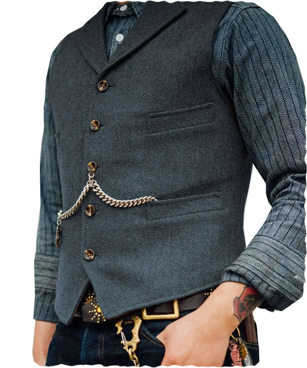 Men's Herringbone Tweed Suit Vest Koala Sydney 