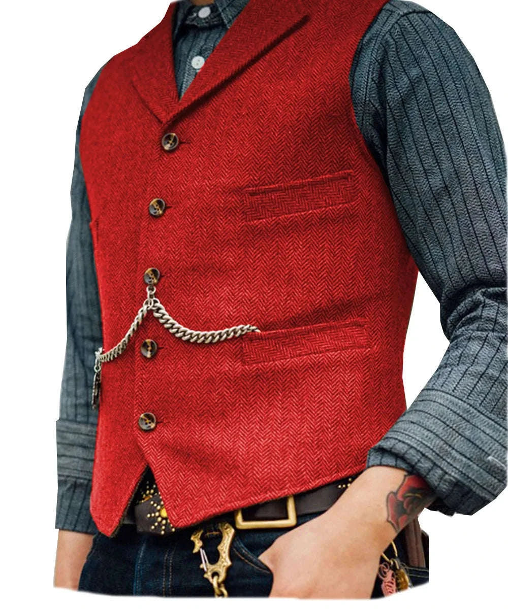 Men's Herringbone Tweed Suit Vest Koala Sydney 