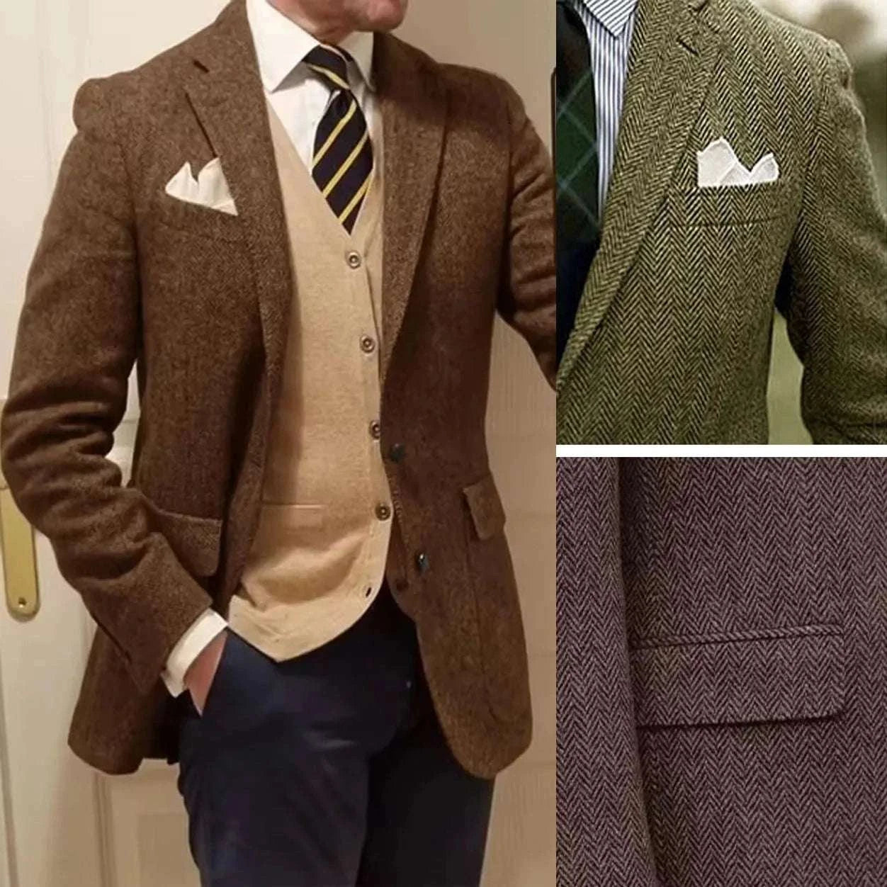 Men's Herringbone Single-Breasted Blazer Koala Sydney 