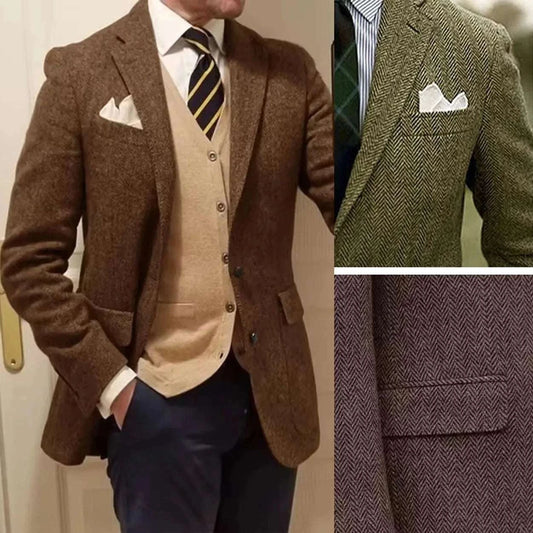 Men's Herringbone Single-Breasted Blazer Koala Sydney 