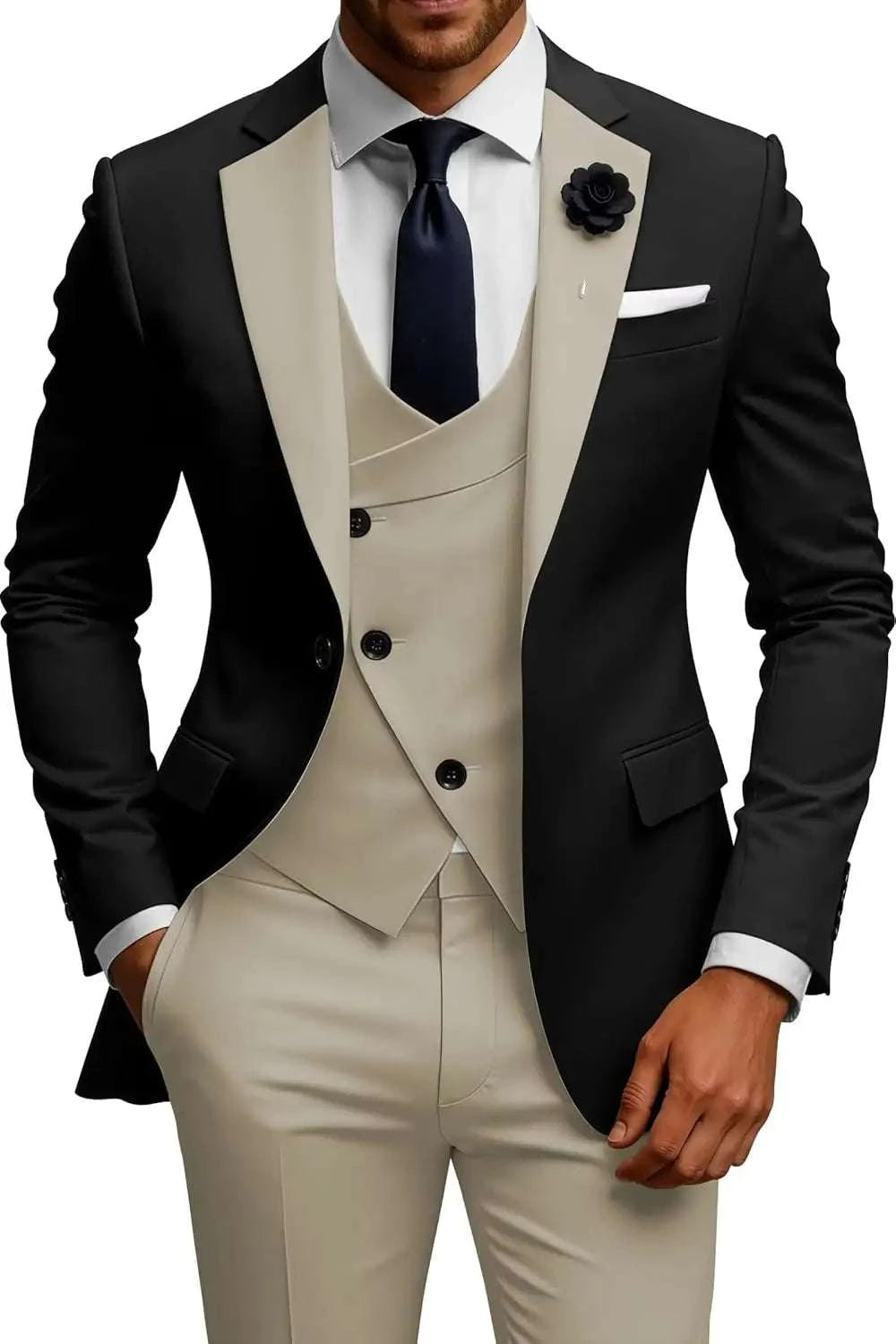 Men's 3-Piece Slim Fit Double Breasted Suit Koala Sydney 
