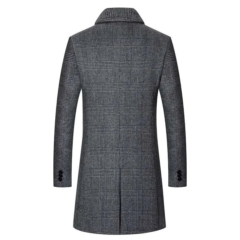 Men's Wool Coat Men 2023 Winter New Style Fashion Casual Slim Fit Thicken Warm Long Jacket Male Brand Plaid Abrigos Para Hombre Koala Sydney 