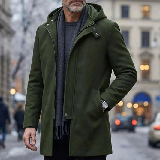 Men's Hooded Jacket Autumn Winter Zipper Long Coat Koala Sydney 