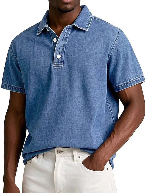Vintage Men's Solid Polo Shirt Short Sleeve Casual Summer Retro Lapel T-Shirt Koala Sydney 