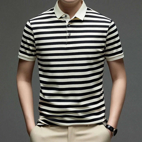 Men’s Classic Striped Polo Shirt Short Sleeve Casual Summer Top Koala Sydney 