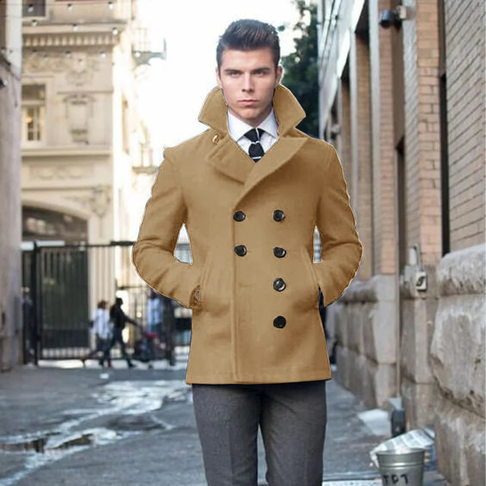 Coat, Suit Jacket Woolen, Double Breasted, Elegant Suits for Men