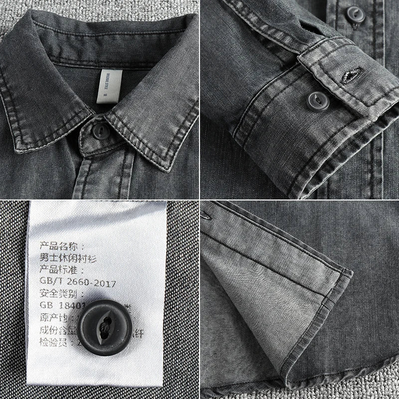 Vintage Heavy-Wash Denim Jacket for Men