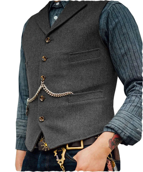 Men's Herringbone Tweed Suit Vest Koala Sydney 