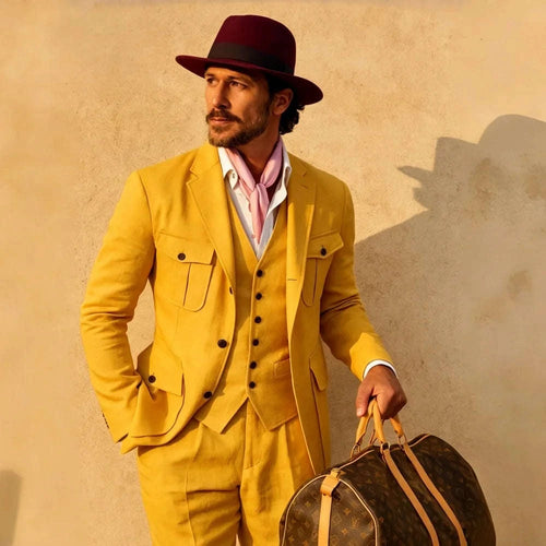 Beige Linen 3-Piece Men's Suit Koala Sydney 