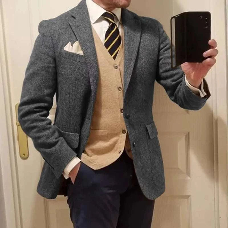 Men's Herringbone Single-Breasted Blazer Koala Sydney 