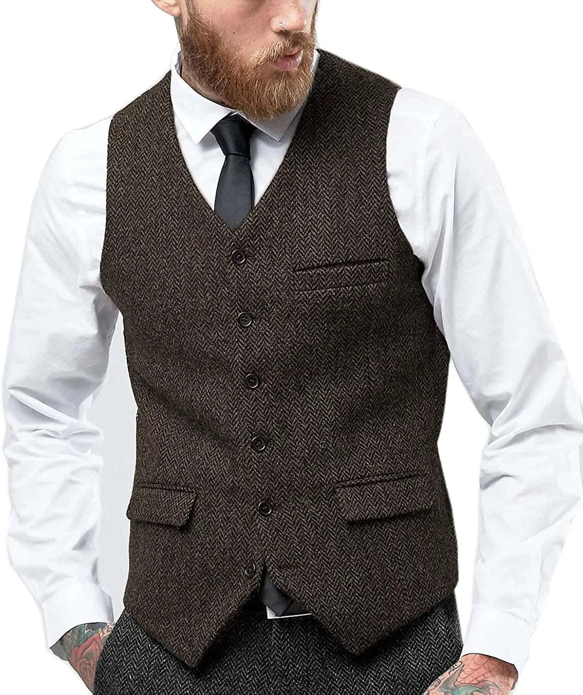 Classic Herringbone Men's Suit Vest Koala Sydney 