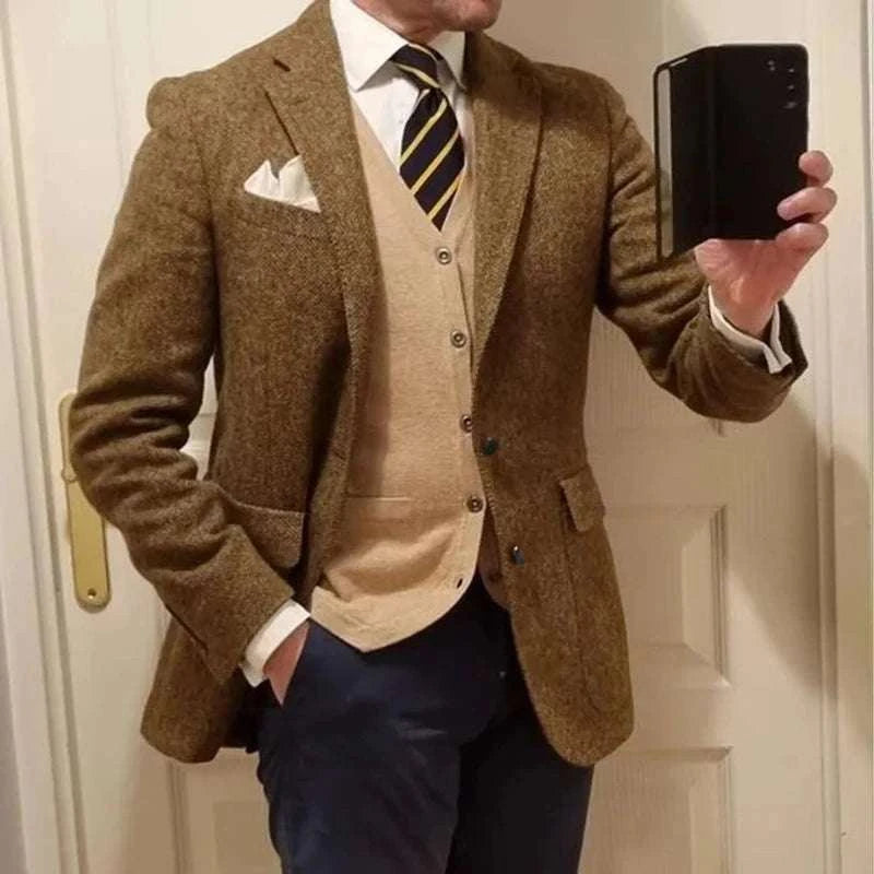 Men's Herringbone Single-Breasted Blazer Koala Sydney 
