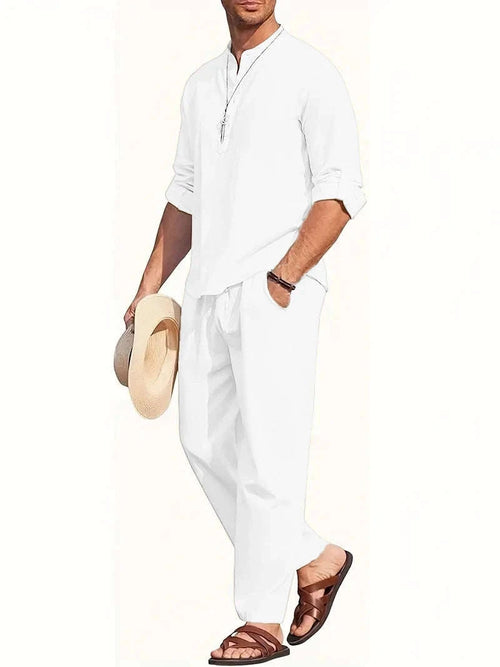 Men's White Linen 2-Piece Summer Outfit Koala Sydney 