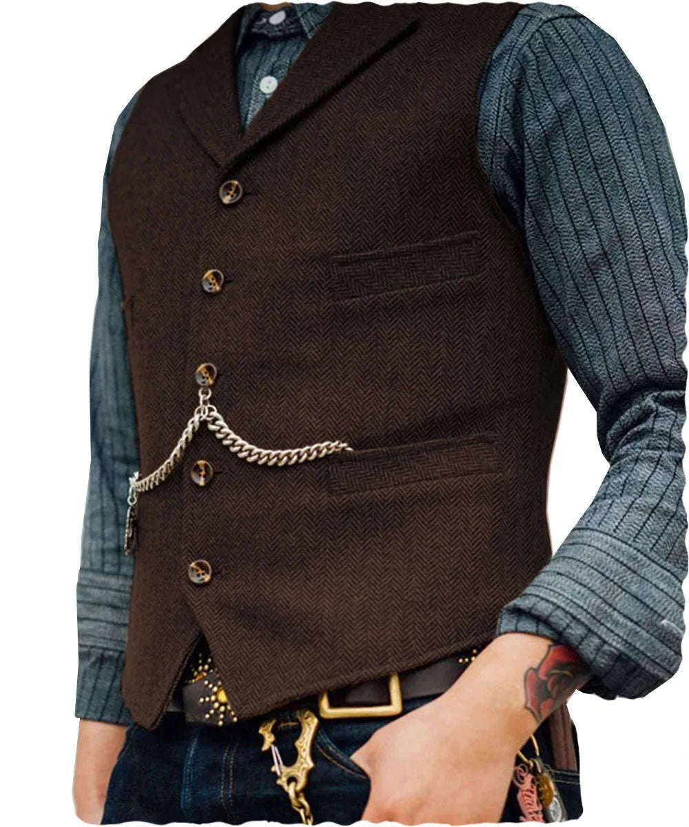 Men's Herringbone Tweed Suit Vest Koala Sydney 