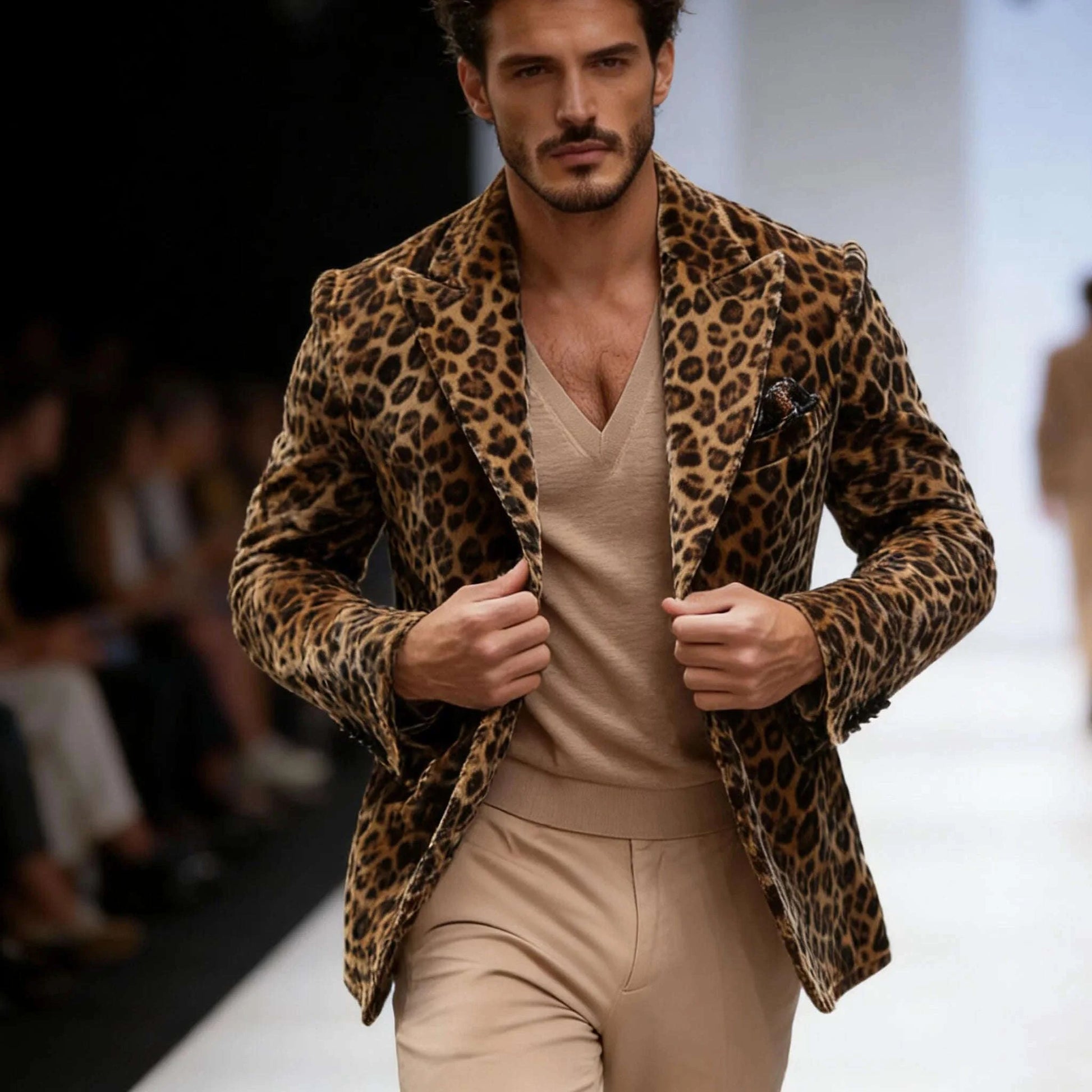 Men's Luxury Leopard Print Blazer Slim Fit Single-Breasted Koala Sydney 