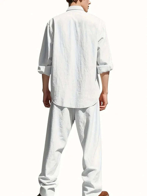 Men's White Linen 2-Piece Summer Outfit Koala Sydney 