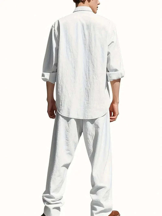Men's White Linen 2-Piece Summer Outfit Koala Sydney 