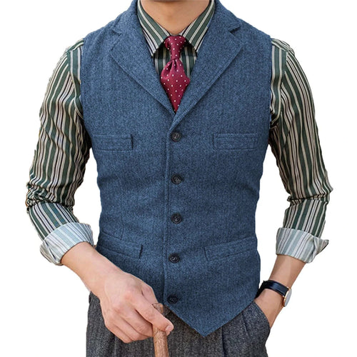 Men's Herringbone Wool Blend Suit Vest Koala Sydney 