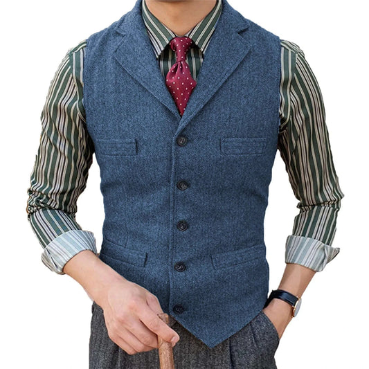 Men's Herringbone Wool Blend Suit Vest Koala Sydney 