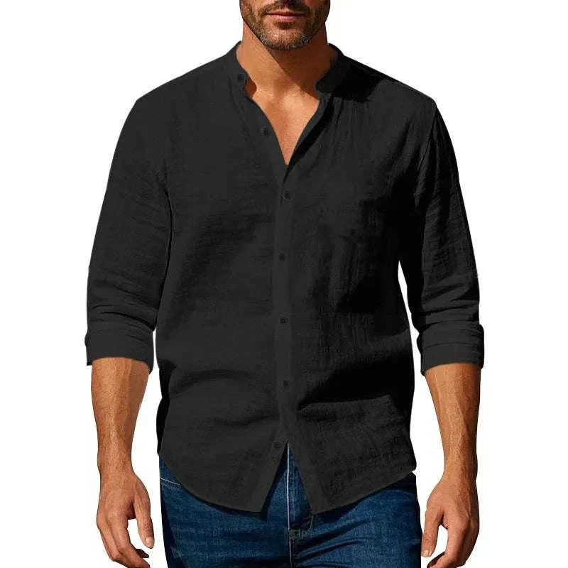 Cotton-Linen Henley Shirt Koala Sydney 