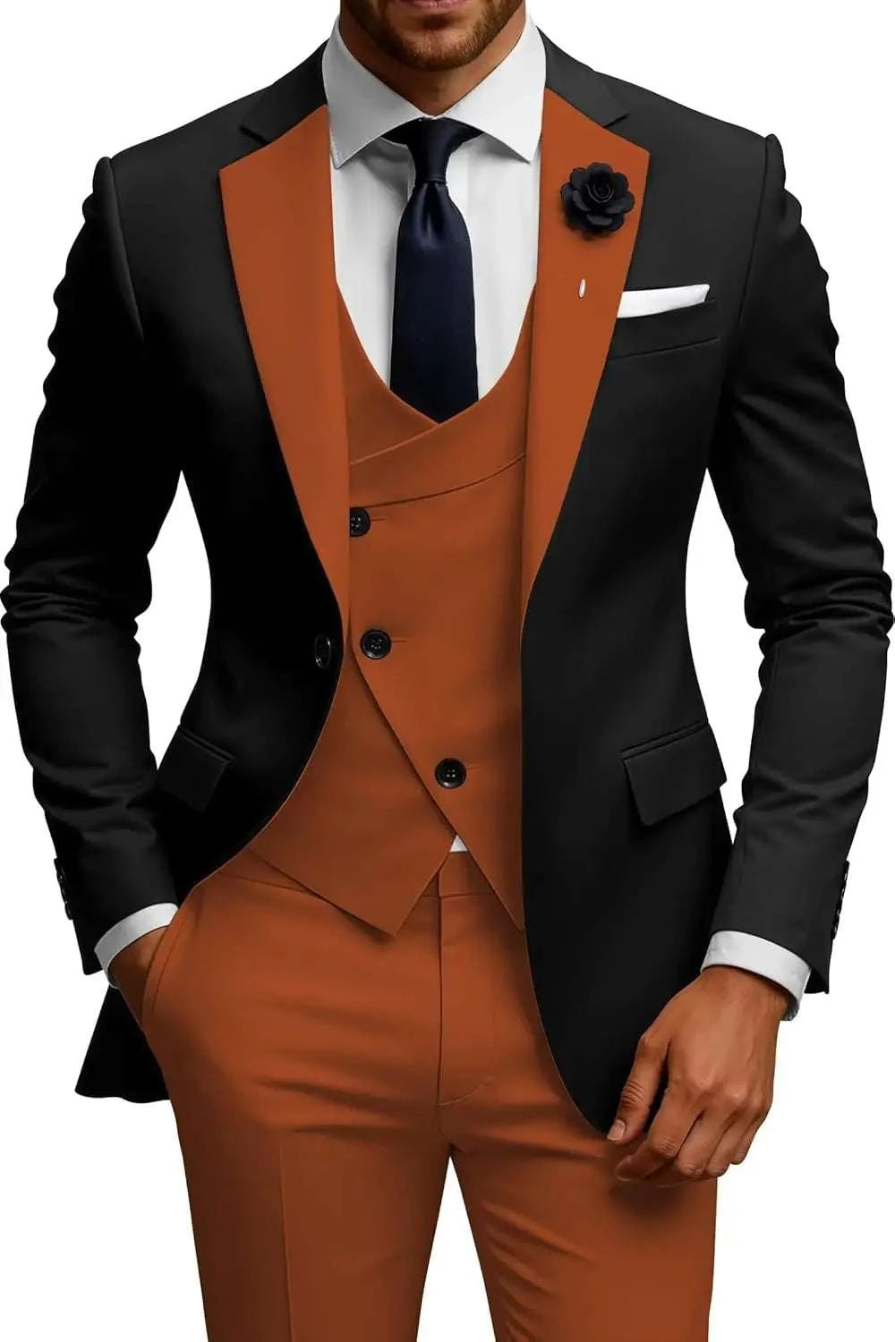 Men's 3-Piece Slim Fit Double Breasted Suit Koala Sydney 