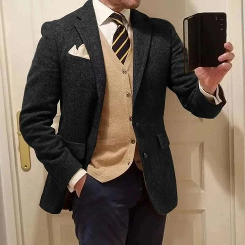 Men's Herringbone Single-Breasted Blazer Koala Sydney 