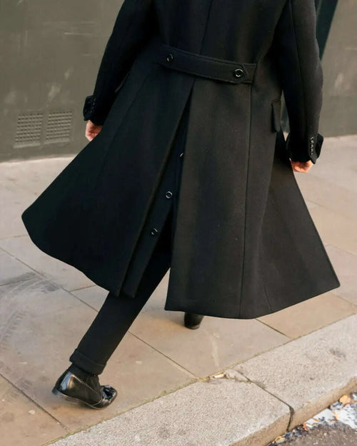 Men's Double-Breasted Wool Blend Long Coat – Tailor-Made Winter Business Overcoat Koala Sydney 