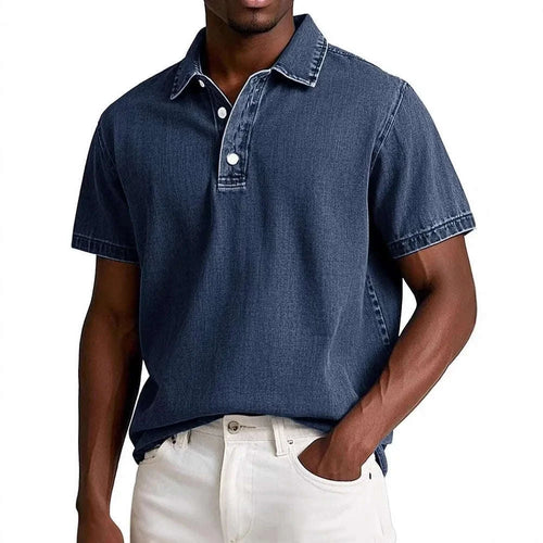 Vintage Men's Solid Polo Shirt Short Sleeve Casual Summer Retro Lapel T-Shirt Koala Sydney 