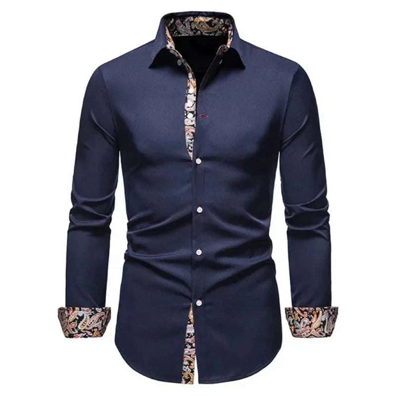 Men's Formal Slim Fit Long Sleeve Button-Up Shirt with Pocket Koala Sydney 