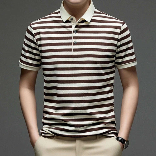 Men’s Classic Striped Polo Shirt Short Sleeve Casual Summer Top Koala Sydney 
