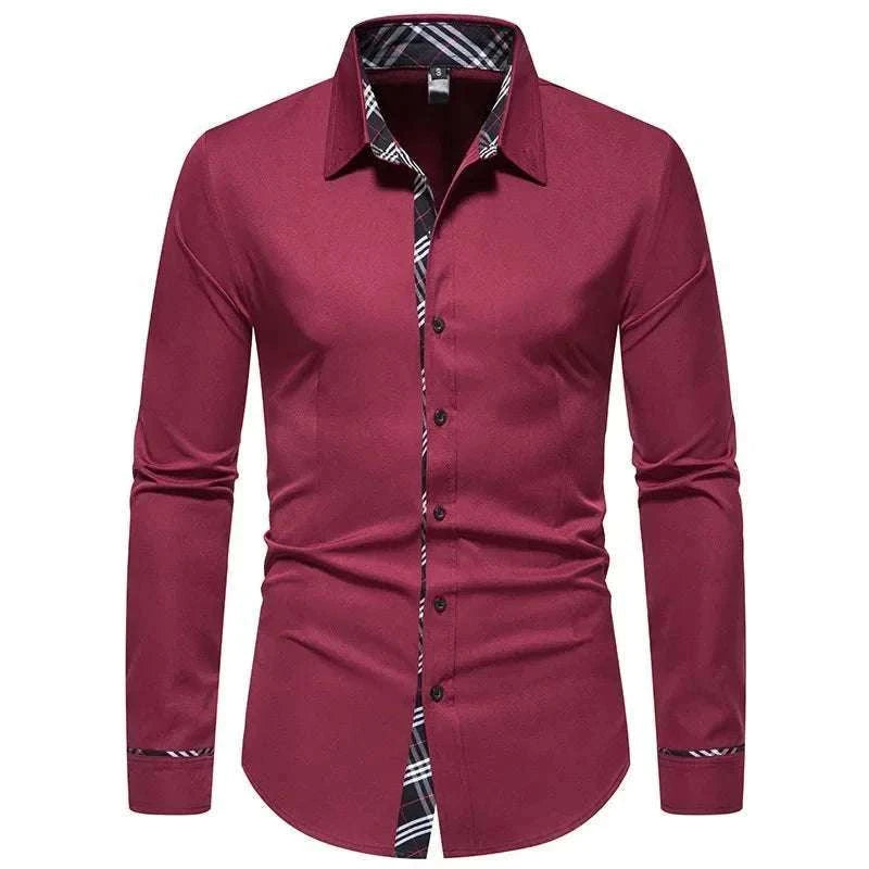 Men's Formal Slim Fit Long Sleeve Button-Up Shirt with Pocket Koala Sydney 