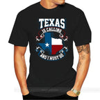 New Texas Is Calling And I Must Go Flag Black T-Shirt