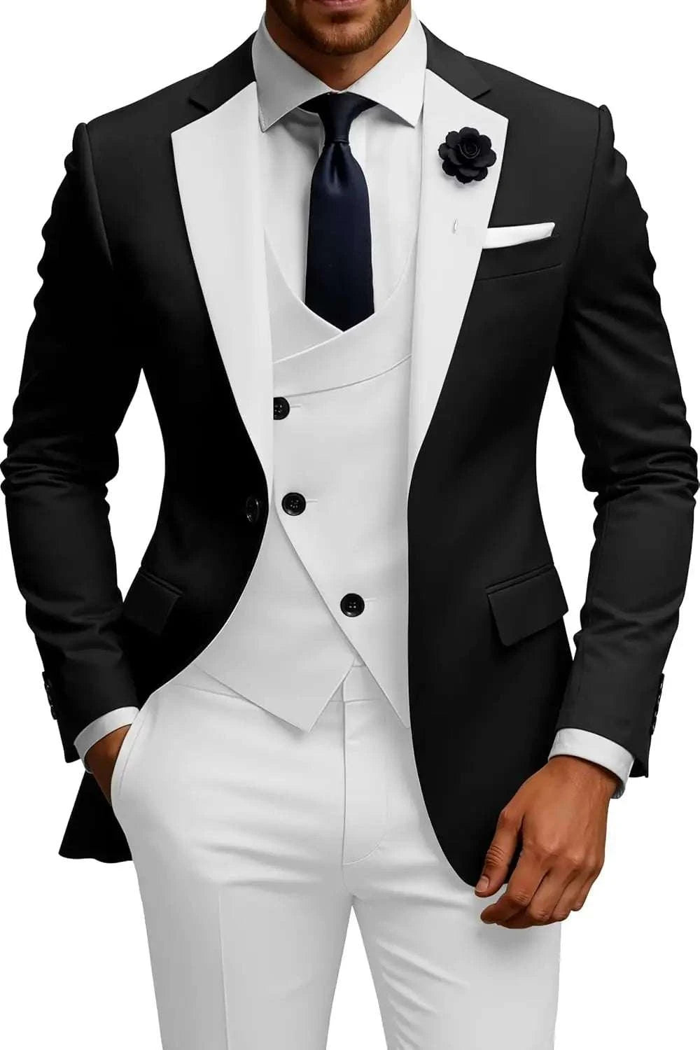 Men's 3-Piece Slim Fit Double Breasted Suit Koala Sydney 