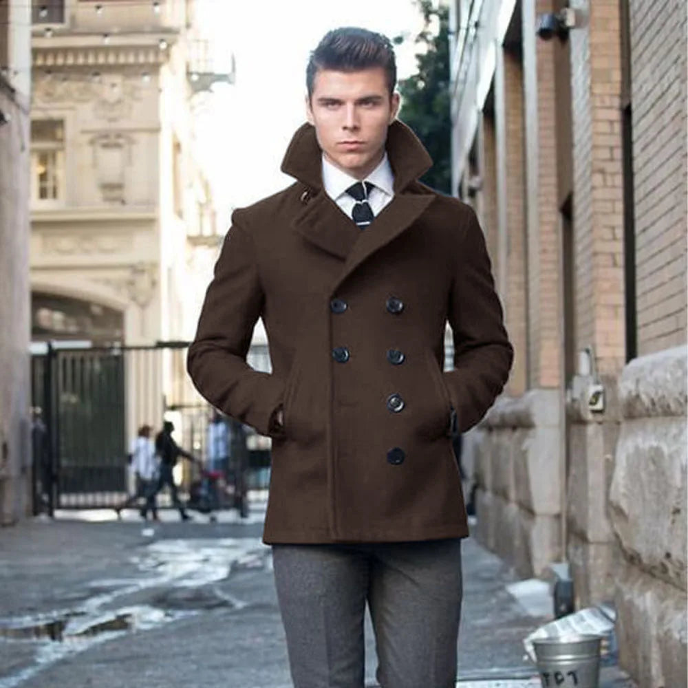 Coat, Suit Jacket Woolen, Double Breasted, Elegant Suits for Men