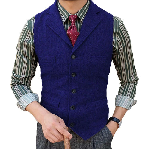 Men's Herringbone Wool Blend Suit Vest Koala Sydney 
