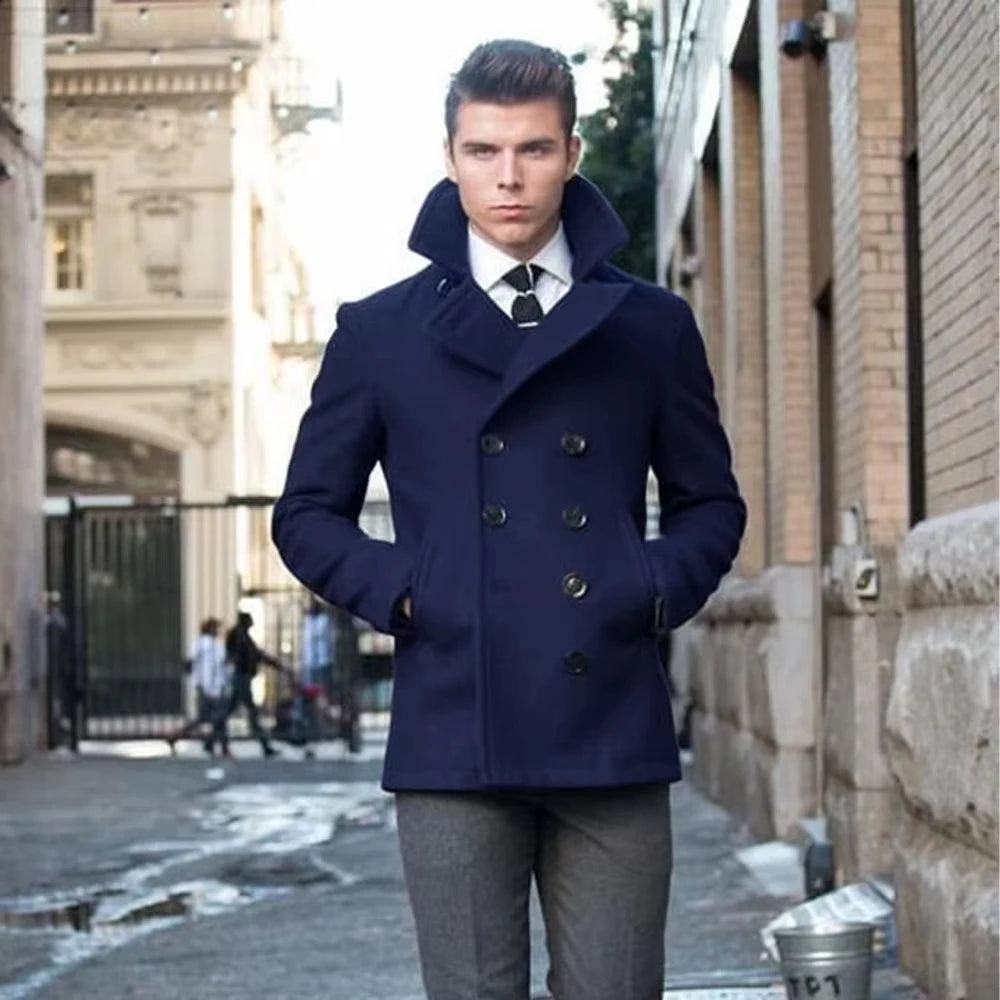 Coat, Suit Jacket Woolen, Double Breasted, Elegant Suits for Men