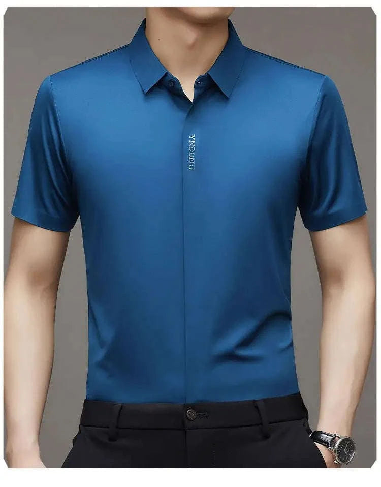 Luxury Mulberry Silk Men's Short-Sleeve Shirt Koala Sydney 