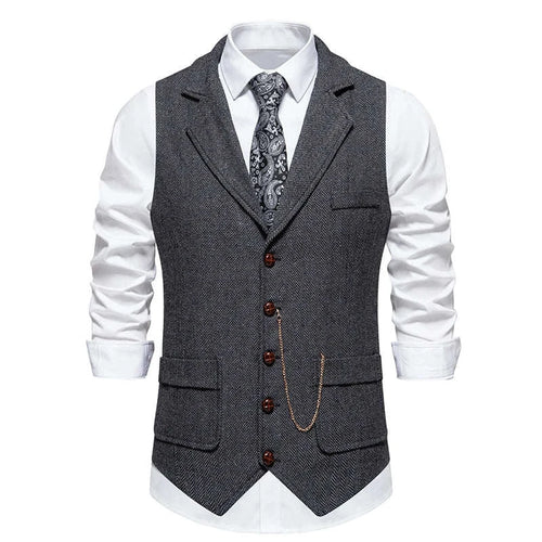 Herringbone Tweed Lapel Waistcoat Koala Sydney 